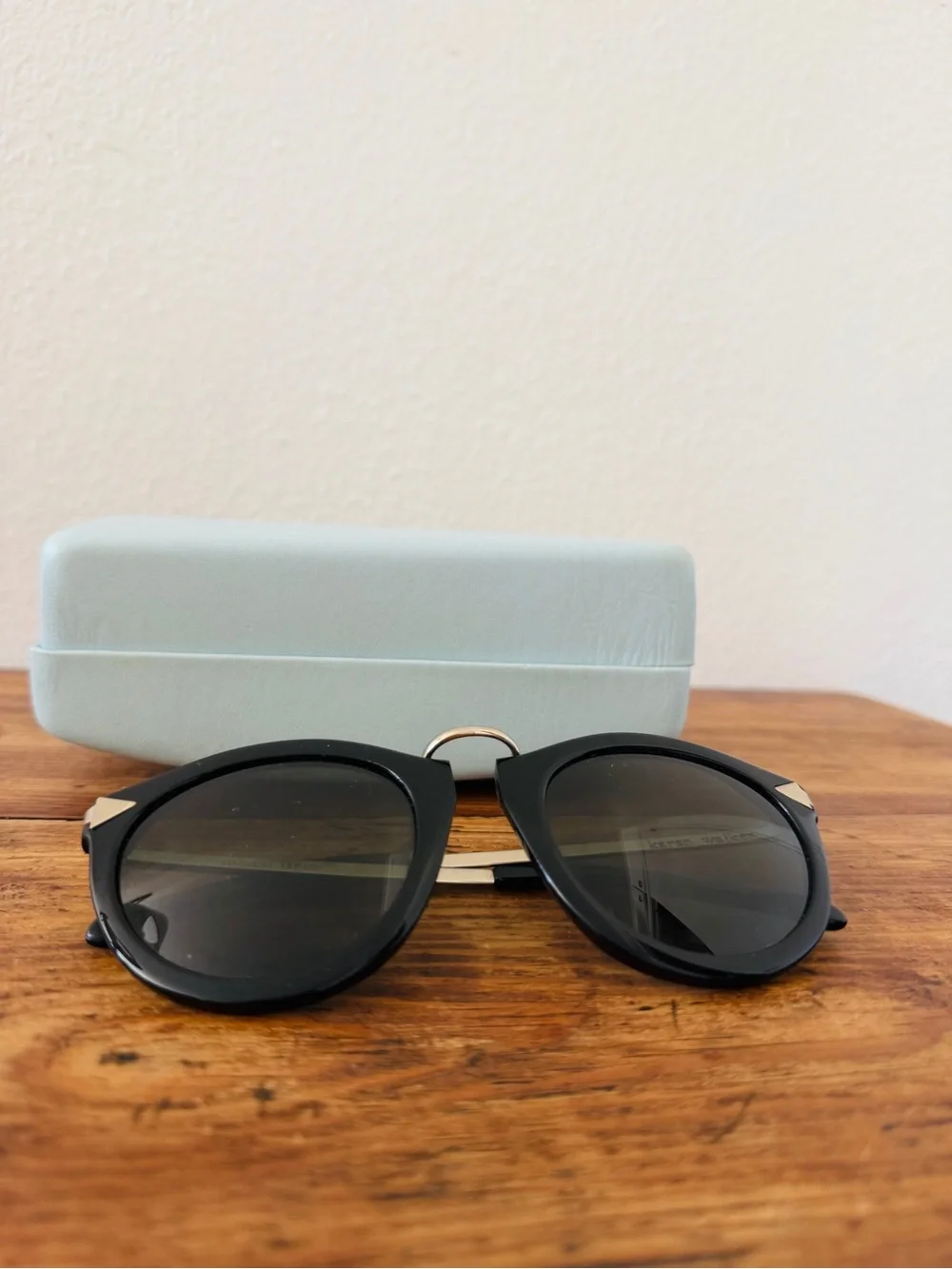 Karen Walker Black Harvest Sunglasses with Case